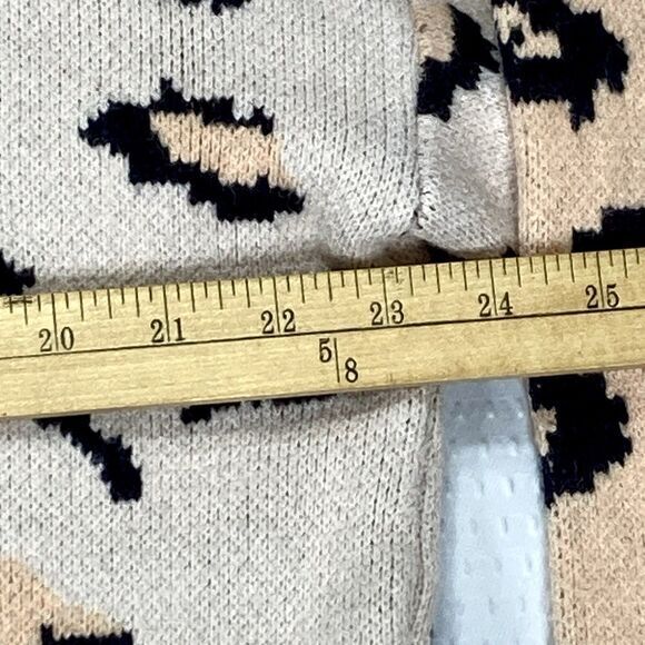 Dress Up Sweater Womens L Beige Orange Cheetah Print Oversized Modest Chic Cozy - Picture 10 of 16